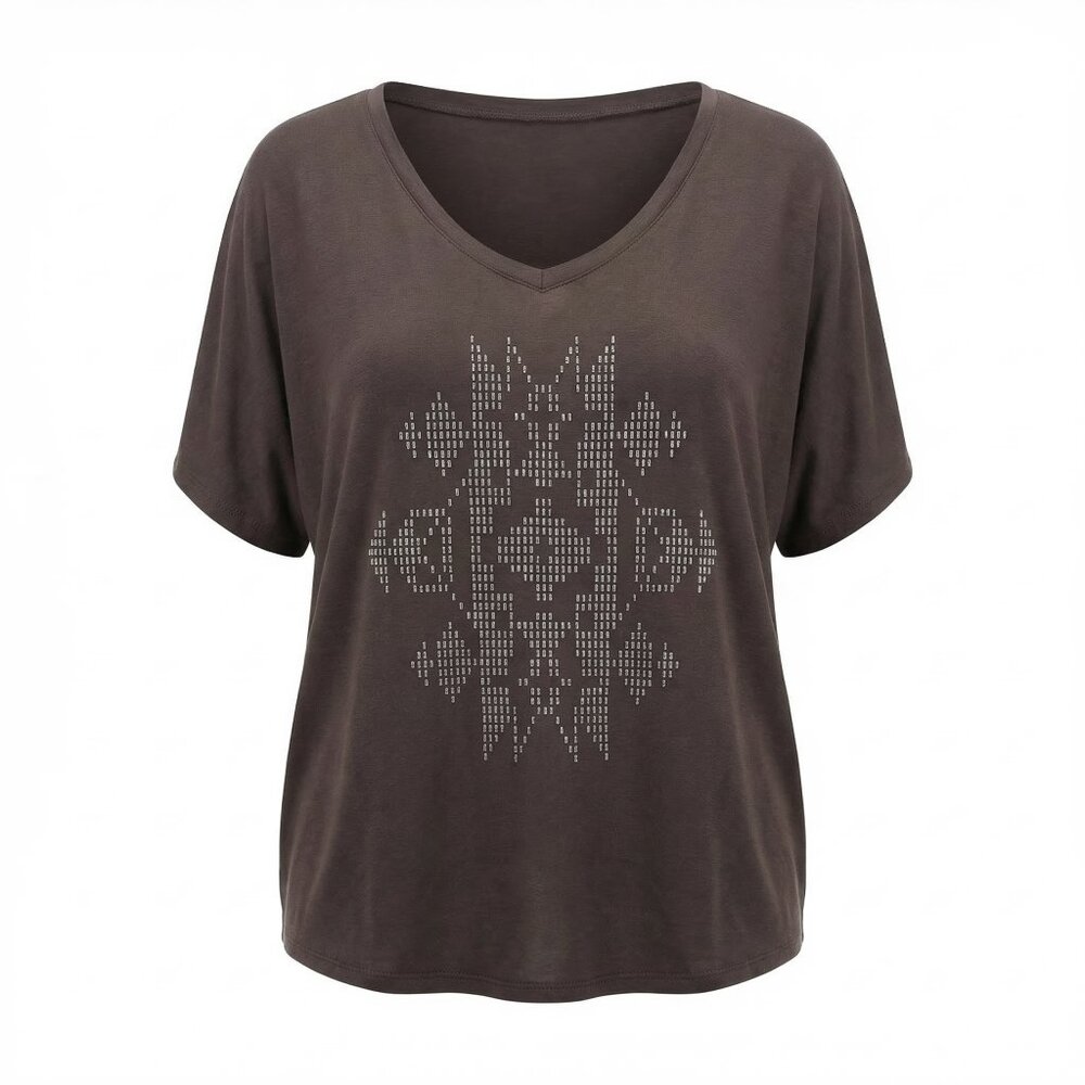 Cato Women's Black Short Sleeve Pullover Shirt‎ with Arrow Embellishments 22/24